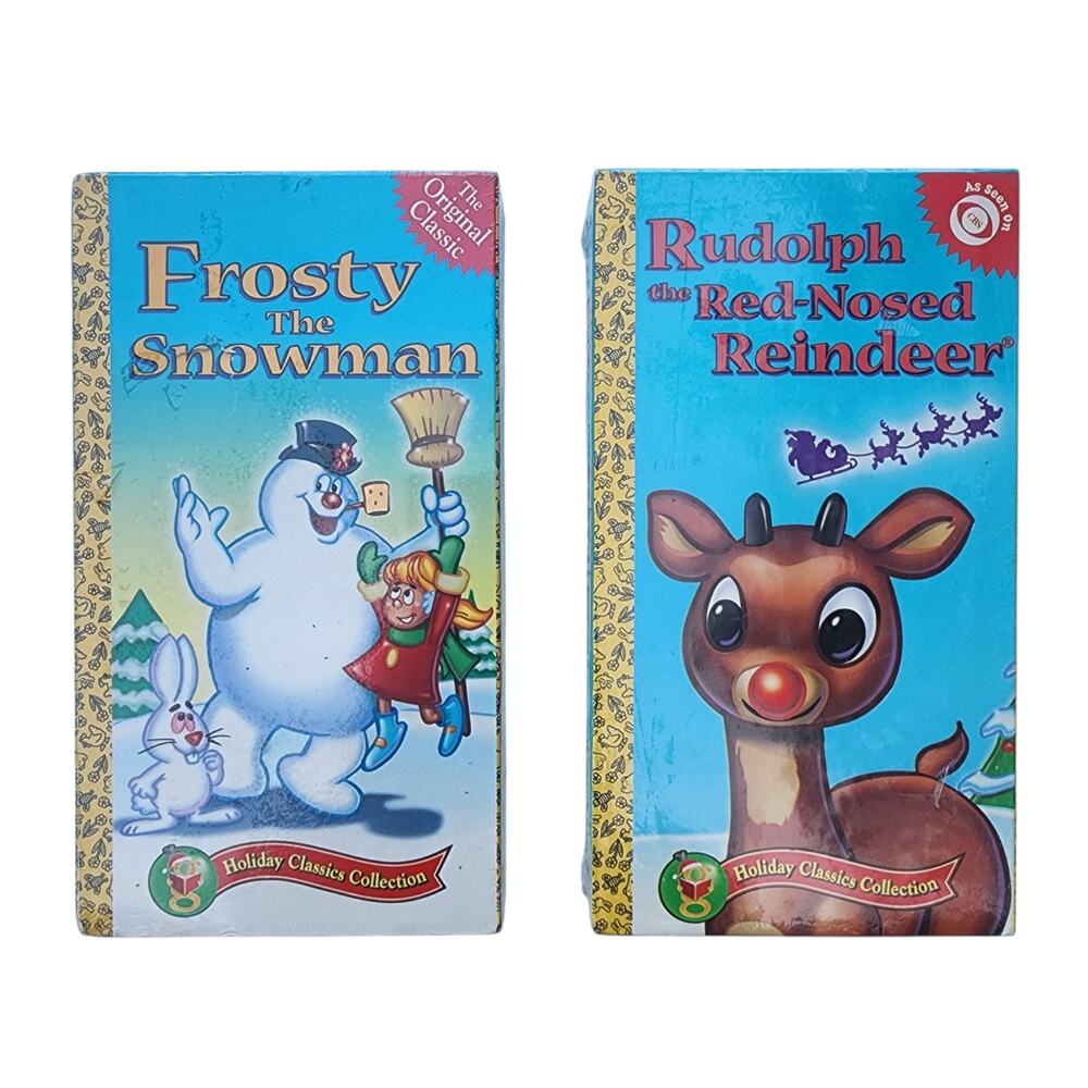 Frosty the Snowman + Rudolph The Red-Nosed Reindeer VHS Lot Sealed Golden Books